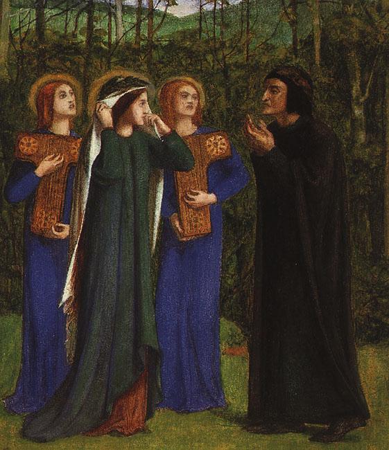 Dante Gabriel Rossetti The Meeting of Dante and Beatrice in Paradise oil painting image